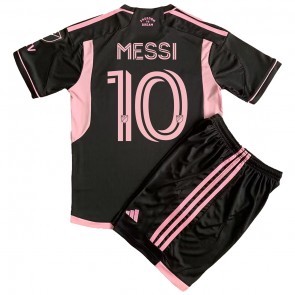 Inter Miami Lionel Messi #10 kläder Barn 2023-24 Bortatröja Kortärmad (+ korta byxor)